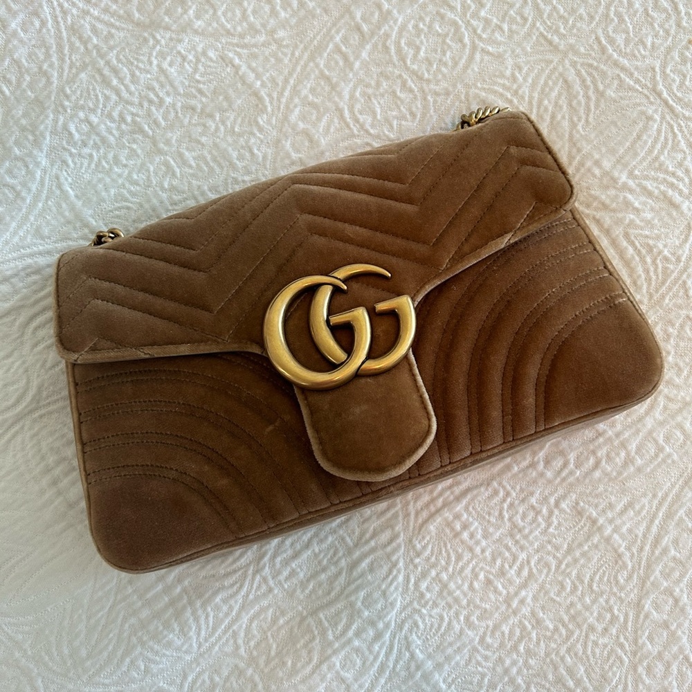 Gucci marmont medium bag, velvet